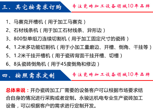 新開辦瓷磚加工廠需要哪些設(shè)備？