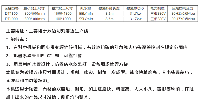 1500雙邊切割瓷磚磨邊倒角機(jī)